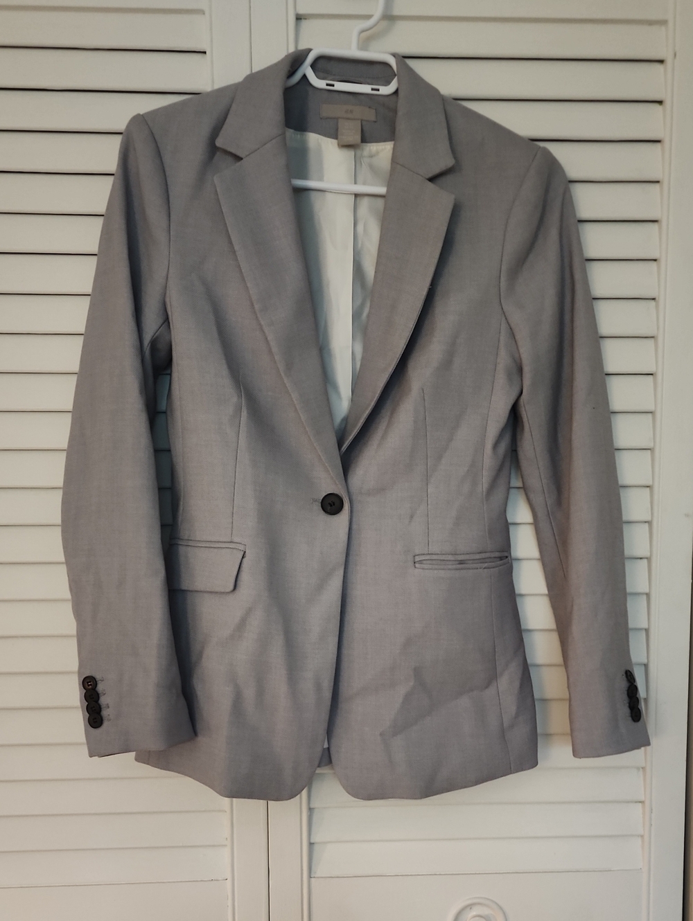 H&M Light Gray Single-Button Blazer